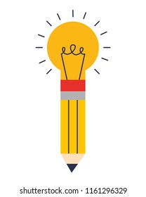 bulb pencil isolated icon