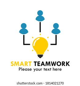 Bulb and peoples logo template illustration. suitable for smart teamwork symbol corporate etc