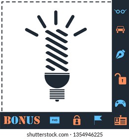 Bulb. Perfect icon with bonus simple icons