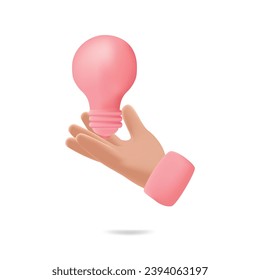 Bulb pink 3d Icon valentine illustration template