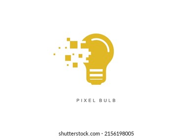 icono de píxel bombilla estilo moderno vectorial.