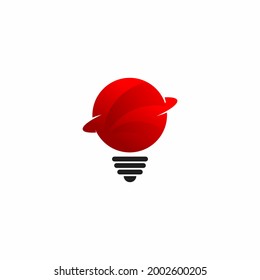  Bulb Planet Logo design vector.Bulb inspiration logo design vector. stock illustration