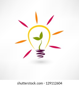 Bulb and plant icon