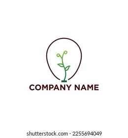 vectores del logotipo de bulbo y planta, inspiración del logotipo de tecnología