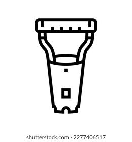 bombilla planter jardinería herramienta de línea vector. signo de la herramienta de jardín del plantador de bombillas. símbolo de contorno aislado ilustración negra