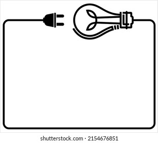 Bulb Plug Icon, Bulb Plug With Cord Vector Art Illustration