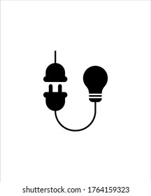 bulb with plug icon,vector best flat icon.