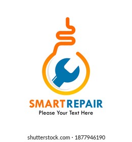 Bulb with plug logo template illustration. this is smart repair symbol