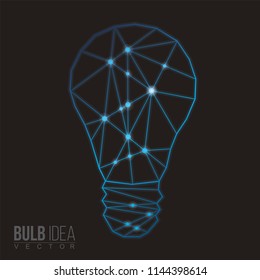 Bulb polygon, Vector illustration. Abstract polygonal shape