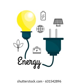 bulb with power cable and environment icons