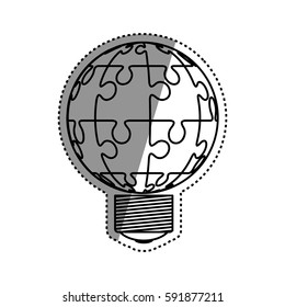 Bulb and puzzle piece icon vector illustration graphic design
