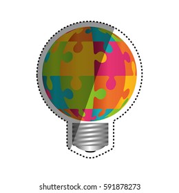 Bulb and puzzle piece icon vector illustration graphic design