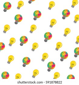 Bulb and puzzle piece icon vector illustration graphic design