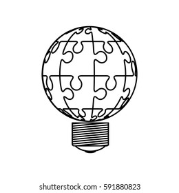 Bulb and puzzle piece icon vector illustration graphic design