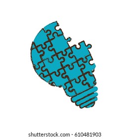 bulb puzzle pieces image vector illustration eps 10