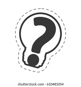 bulb question mark image outline vector illustration eps 10