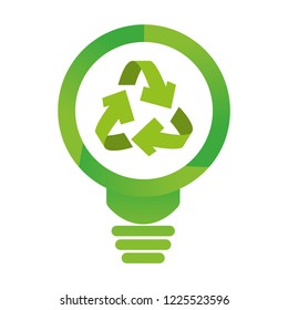 bulb with recycle arrows symbol