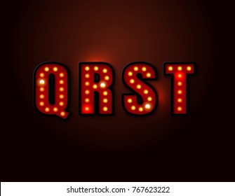 bulb red light font on background vector illustration