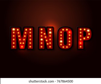 bulb red light font on background vector illustration