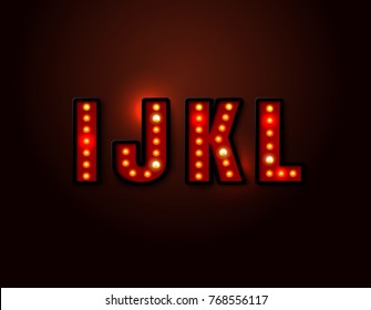 bulb red light font on background vector illustration