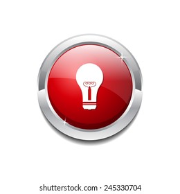 Bulb Red Vector Icon Button