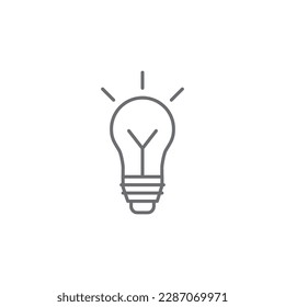 Icono lineal vectorial relacionado con la bombilla. Signo de inspiración. Bombilla brillante. Lámpara incandescente. Ilustración de contorno vectorial Aislada en fondo blanco. Trazo editable
