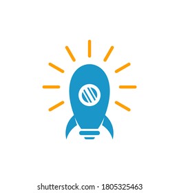 Bulb Rocket logo icon vector template, Creative design, Symbol