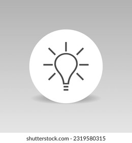 Bulb round vector icon Business Idea concept