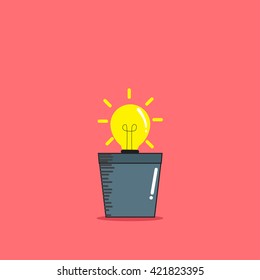 Bulb sapling in flowerpot vector