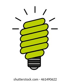 bulb saver green icon vector isolated graphic