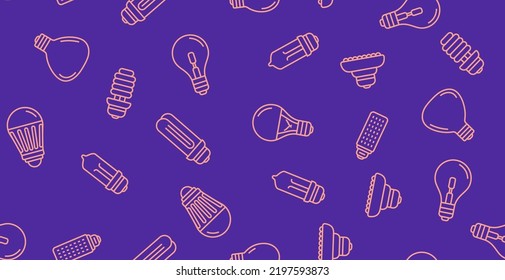 Bulb seamless pattern texture innovation lightbulb vector business banner technology design illustration