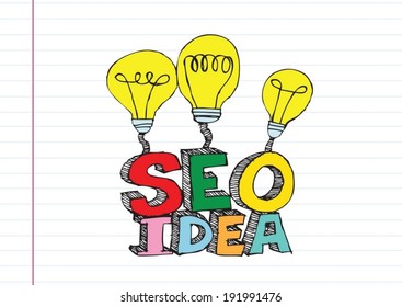 Bulb SEO Idea Search Engine Optimization concept design