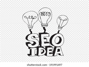 Bulb SEO Idea Search Engine Optimization concept design