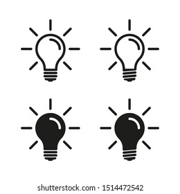 Bulb set icon symbol vector, on white background