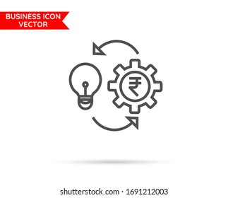 Bulb and setting Business line icon 10 eps. Flat design.
