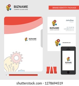 Bulb setting Business Logo, File Cover Visiting Card and Mobile App Design. Vector Illustration