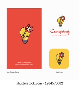 Bulb setting  Company Logo App Icon and Splash Page Design. Creative Business App Design Elements