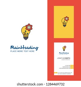 Bulb setting  Creative Logo and business card. vertical Design Vector