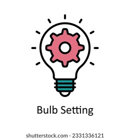 Bulb Setting Filled Outline Icon Design illustration. Home Repair And Maintenance Symbol on White background EPS 10 File