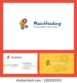 Bulb setting Logo design with Tagline & Front and Back Busienss Card Template. Vector Creative Design
