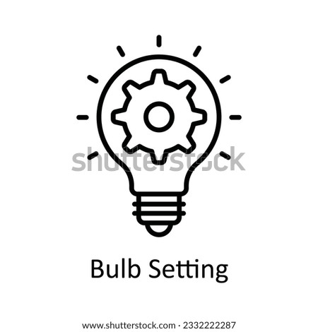 Bulb Setting Outline Icon Design illustration. Home Repair And Maintenance Symbol on White background EPS 10 File