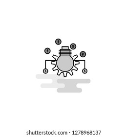 Bulb setting  Web Icon. Flat Line Filled Gray Icon Vector
