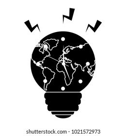 bulb shape earth planet clock time eco