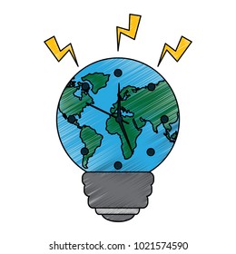 bulb shape earth planet clock time eco