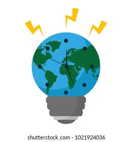 bulb shape earth planet clock time eco