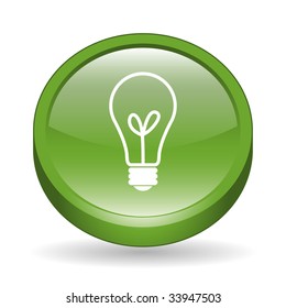 Bulb Sign 3D Icon Button