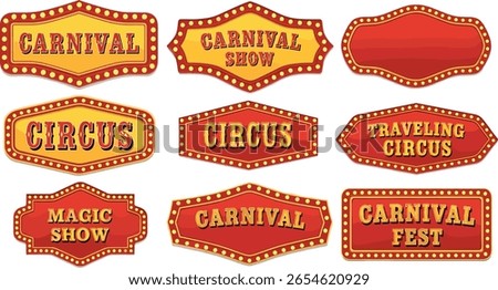 bulb, signboard, vector, light, frame, cartoon, set, banner, illustration, board, design, show, light bulb, circus, isolated, theatre, las vegas, template, retro, graphic, lamp, billboard, motion pict