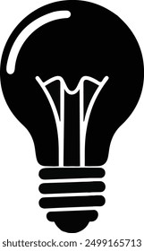 bulb silhouette icon on white background