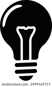 bulb silhouette icon on white background
