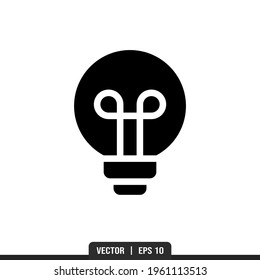 Bulb Silhouette Symbol Vektorgrafik, Illustration Logo Vorlage im trendigen Stil. Geeignet für viele Zwecke.
